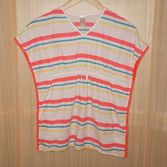 Cat & Jack Girls Striped Swimsuit Coverup 7/8 - Picture 1 of 5